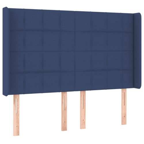 Krevet box spring s madracem LED plavi 140x200 cm od tkanine - Plava 140 x 200 cm Blok s kvadratima Cijena