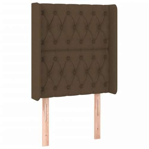 Krevet box spring s madracem LED tamnosmeđi 80 x 200 cm tkanina - Tamno smeđa 80 x 200 cm Dizajn s gumbima Cijena