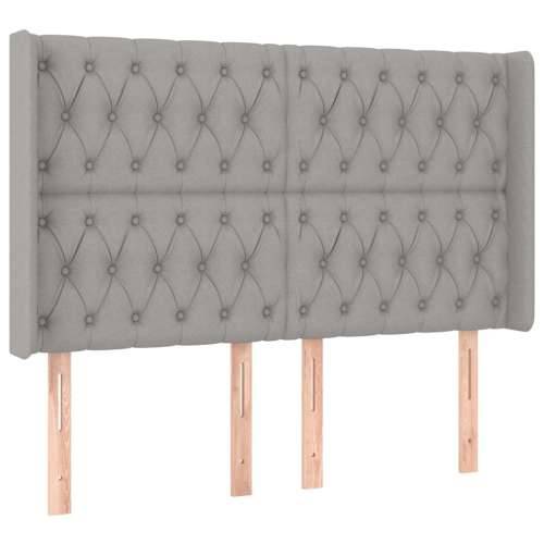 Krevet box spring s madracem LED svjetlosivi 140x190 cm tkanina - Svjetlosiva 140 x 190 cm Dizajn s gumbima Cijena