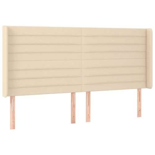 Krevet box spring s madracem LED krem 160x200 cm od tkanine - Krema 160 x 200 cm vodoravne pruge Cijena