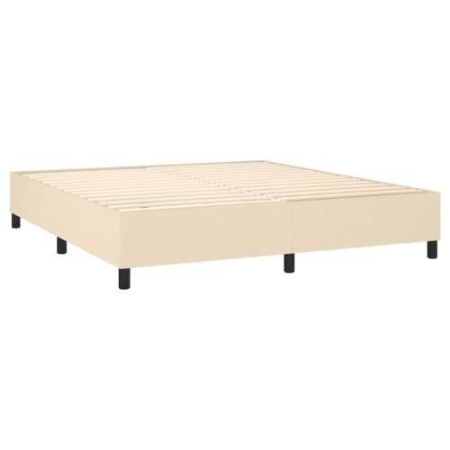 Krevet s oprugama i madracem krem 160x200 cm od tkanine - Krema 160 x 200 cm gumbi Cijena