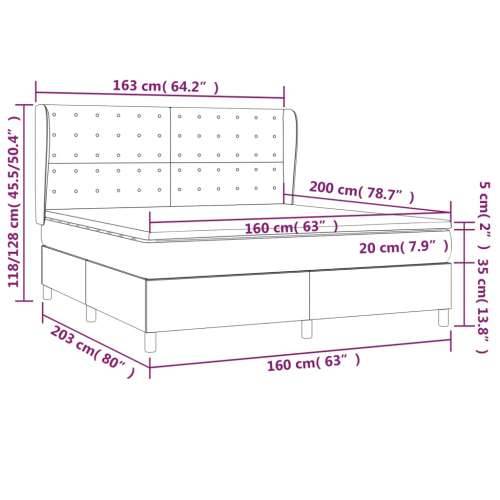 Krevet s oprugama i madracem krem 160x200 cm od tkanine - Krema 160 x 200 cm gumbi Cijena