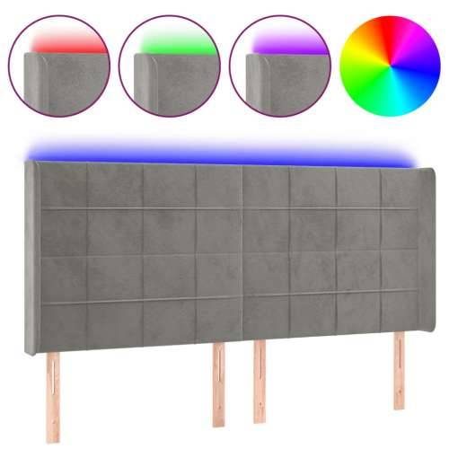 LED uzglavlje svjetlosivo 203 x 16 x 118/128 cm baršunasto - Svjetlosiva 203 x 16 x 118/128 cm 1 Cijena