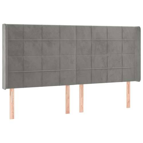 LED uzglavlje svjetlosivo 203 x 16 x 118/128 cm baršunasto - Svjetlosiva 203 x 16 x 118/128 cm 1 Cijena