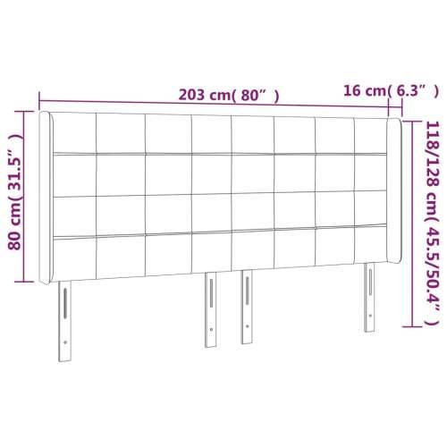LED uzglavlje svjetlosivo 203 x 16 x 118/128 cm baršunasto - Svjetlosiva 203 x 16 x 118/128 cm 1 Cijena