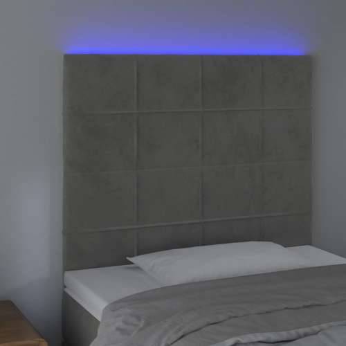LED uzglavlje svjetlosivo 100x5x118/128 cm baršunasto - Svjetlosiva 100 x 5 x 118/128 cm 1 Cijena