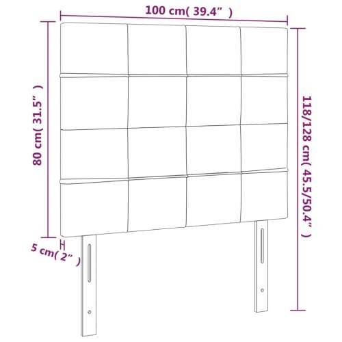 LED uzglavlje svjetlosivo 100x5x118/128 cm baršunasto - Svjetlosiva 100 x 5 x 118/128 cm 1 Cijena