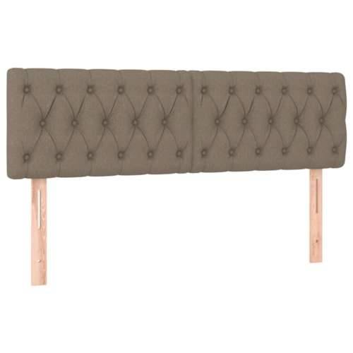 Krevet box spring s madracem LED smeđesivi 140x200 cm tkanina - Sivo-smeđa 140 x 200 cm Dizajn s gumbima Cijena