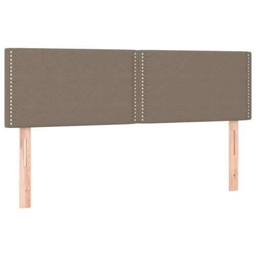 Krevet box spring s madracem LED smeđesivi 140x200 cm tkanina - Sivo-smeđa 140 x 200 cm Obično s čavlima Cijena