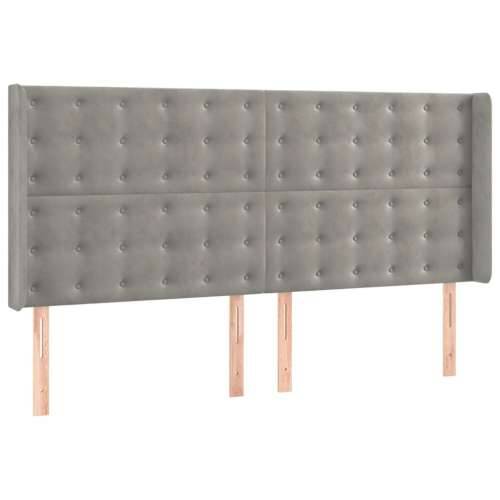 Krevet box spring s madracem LED svjetlosivi 200x200 cm baršun - Svjetlosiva 200 x 200 cm gumbi Cijena