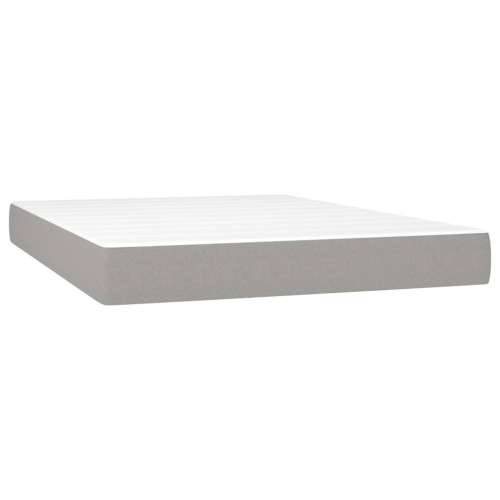 Krevet box spring s madracem svjetlosivi 140x200 cm od tkanine Svjetlosiva 140 x 200 cm Dizajn s gumbima Cijena