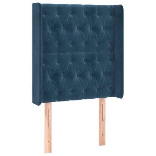 Krevet box spring s madracem LED tamnoplavi 80 x 200 cm baršun - Tamno plava 80 x 200 cm Dizajn s gumbima Cijena