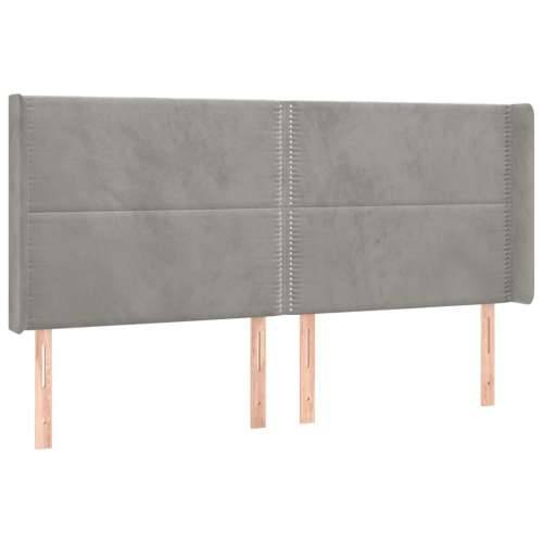 Krevet box spring s madracem LED svjetlosivi 200x200 cm baršun - Svjetlosiva 200 x 200 cm Obično s čavlima Cijena