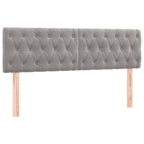 Krevet box spring s madracem LED svjetlosivi 140x200 cm baršun - Svjetlosiva 140 x 200 cm Dizajn s gumbima Cijena