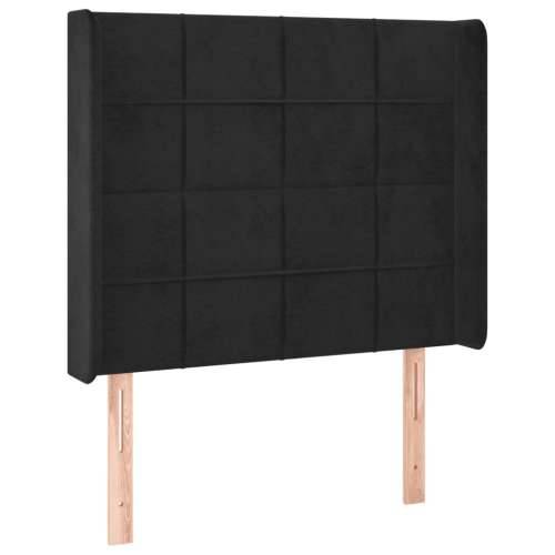 Krevet box spring s madracem LED crni 100x200 cm baršun - Crna 100 x 200 cm Blok s kvadratima Cijena