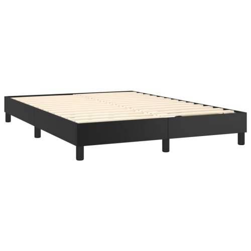 Krevet s oprugama i madracem crni 140 x 200 cm od umjetne kože - Crna 140 x 200 cm Gladak dizajn Cijena