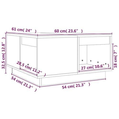 Stolić za kavu Bijela 60x61x32,5 cm od masivne borovine - Bijela 60 x 61 x 32.5 cm 1 Cijena