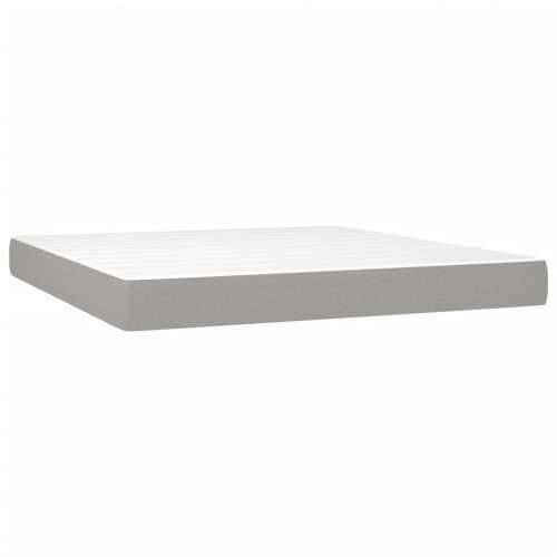 Krevet s oprugama i madracem svjetlosivi 180x200 cm od tkanine Svjetlosiva 180 x 200 cm Okomite pruge Cijena
