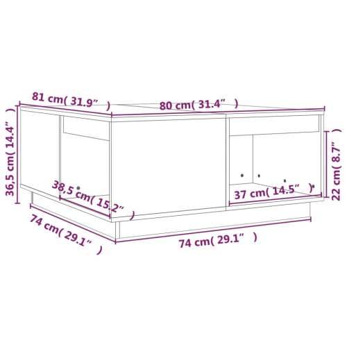 Stolić za kavu crni 80x81x36,5 cm od masivne borovine - Crna 80 x 81 x 36.5 cm 1 Cijena