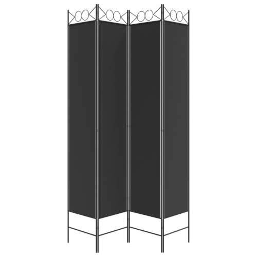 Sobna pregrada s 4 panela crna 160x220 cm od tkanine Cijena