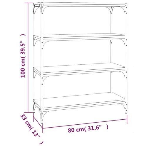 Ormarić za knjige boja hrasta 80x33x100 cm od drva i čelika - Sivi hrast sonoma 1 100 cm 80 cm Cijena