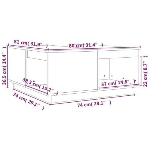 Stolić za kavu 80x81x36,5 cm od masivne borovine Cijena