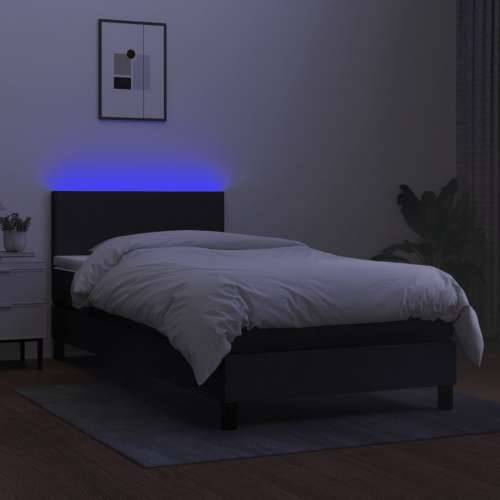 Krevet box spring s madracem LED crni 100x200 cm od tkanine  - Crna 100 x 200 cm Gladak dizajn Cijena