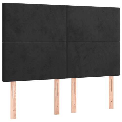Krevet s oprugama i madracem crni 140x200 cm baršunasti - Crna 140 x 200 cm Gladak dizajn Cijena