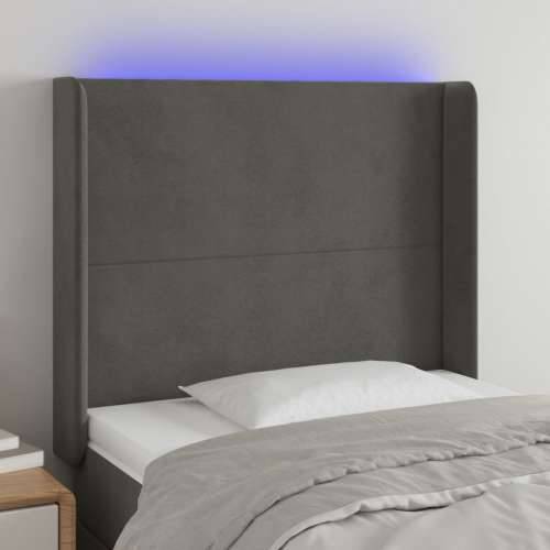 LED uzglavlje tamnosivo 83x16x118/128 cm baršunasto - Tamno siva 83 x 16 x 118/128 cm 1 Cijena
