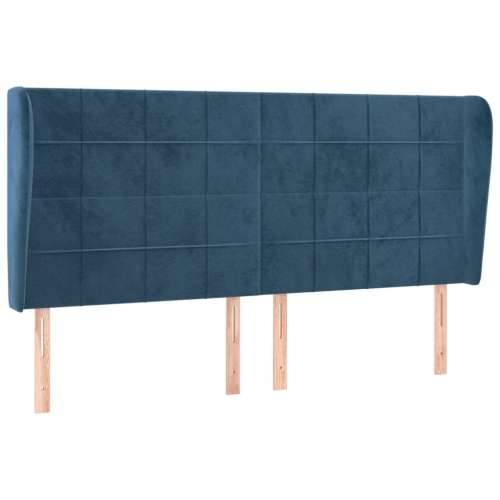 Uzglavlje s ušima tamnoplavo 203x23x118/128 cm baršunasto - Tamno plava 203 x 23 x 118/128 cm 1 Cijena