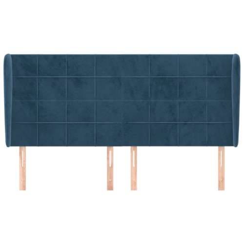 Uzglavlje s ušima tamnoplavo 203x23x118/128 cm baršunasto - Tamno plava 203 x 23 x 118/128 cm 1 Cijena