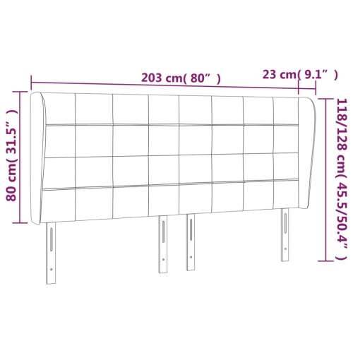 Uzglavlje s ušima tamnoplavo 203x23x118/128 cm baršunasto - Tamno plava 203 x 23 x 118/128 cm 1 Cijena