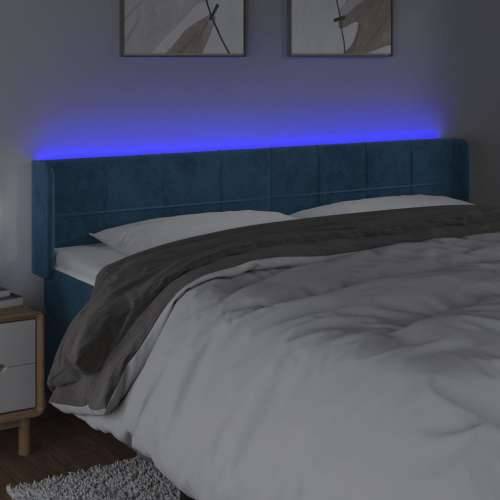 LED uzglavlje tamnoplavo 203x16x78/88 cm baršunasto - Tamno plava 203 x 16 x 78/88 cm 1 Cijena