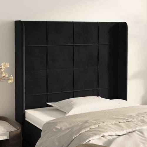 Uzglavlje s ušima crno 103x16x118/128 cm baršunasto - Crna 103 x 16 x 118/128 cm 1 Cijena