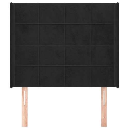 Uzglavlje s ušima crno 103x16x118/128 cm baršunasto - Crna 103 x 16 x 118/128 cm 1 Cijena