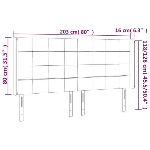 LED uzglavlje crno 203 x 16 x 118/128 cm baršunasto - Crna 203 x 16 x 118/128 cm 1 Cijena