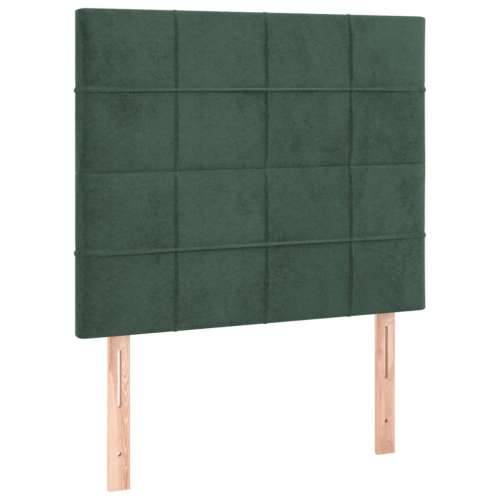Box spring krevet s madracem tamnozeleni 100x200 cm baršunasti - Tamnozelena 100 x 200 cm Blok s kvadratima Cijena