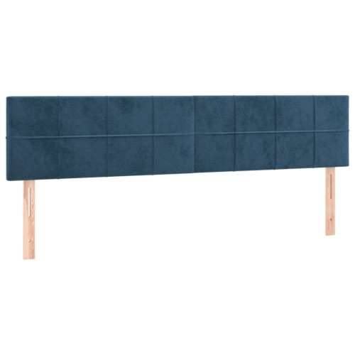 Krevet s oprugama i madracem tamnoplavi 200x200 cm baršunasti - Tamno plava 200 x 200 cm Blok s kvadratima Cijena