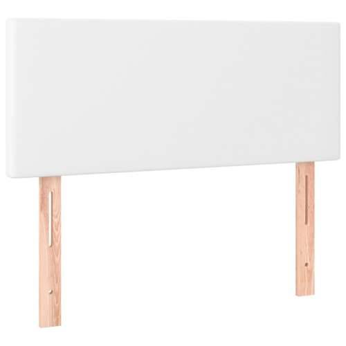Krevet box spring s madracem LED bijeli 90x190 cm umjetna koža - Bijela 90 x 190 cm Gladak dizajn Cijena
