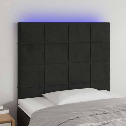 LED uzglavlje crno 100x5x118/128 cm baršunasto - Crna 100 x 5 x 118/128 cm 1 Cijena