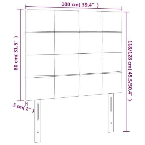 LED uzglavlje crno 100x5x118/128 cm baršunasto - Crna 100 x 5 x 118/128 cm 1 Cijena