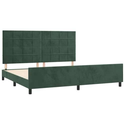 Okvir za krevet bez madraca tamnozeleni 200x200 cm baršunasti - Tamnozelena 200 x 200 cm Blok s kvadratima Cijena