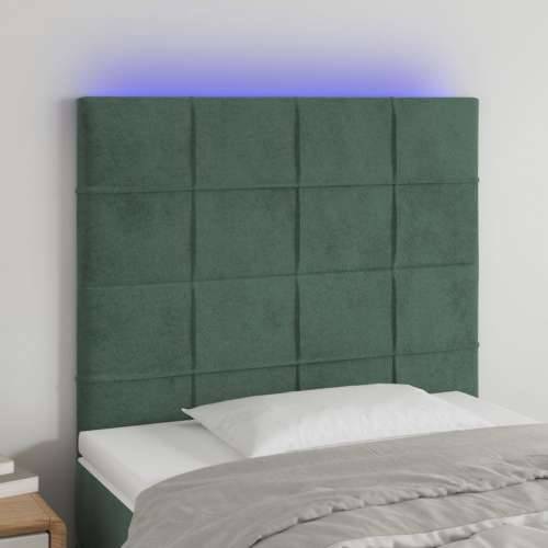 LED uzglavlje tamnozeleno 100x5x118/128 cm baršunasto - Tamnozelena 100 x 5 x 118/128 cm 1 Cijena