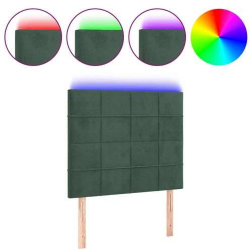 LED uzglavlje tamnozeleno 100x5x118/128 cm baršunasto - Tamnozelena 100 x 5 x 118/128 cm 1 Cijena