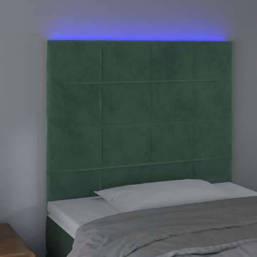 LED uzglavlje tamnozeleno 100x5x118/128 cm baršunasto - Tamnozelena 100 x 5 x 118/128 cm 1 Cijena