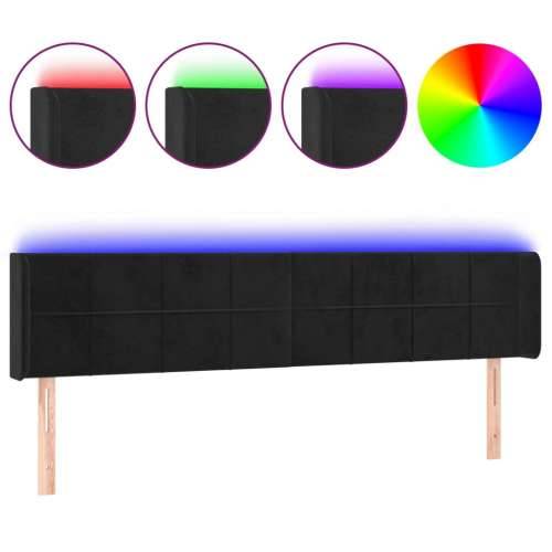 LED uzglavlje crno 203x16x78/88 cm baršunasto - Crna 203 x 16 x 78/88 cm 1 Cijena