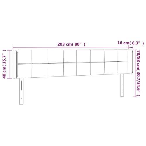 LED uzglavlje crno 203x16x78/88 cm baršunasto - Crna 203 x 16 x 78/88 cm 1 Cijena
