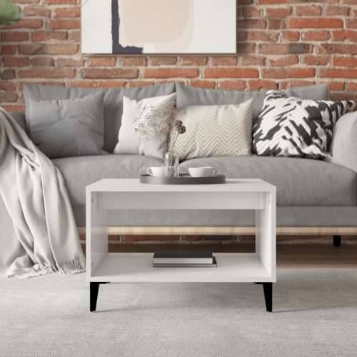 Stolić za kavu sjajni bijeli 60 x 50 x 40 cm konstruirano drvo - Visoko sjajno bijela 1 Cijena