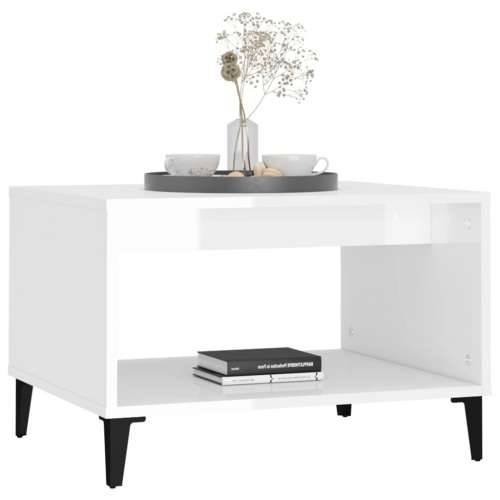 Stolić za kavu sjajni bijeli 60 x 50 x 40 cm konstruirano drvo - Visoko sjajno bijela 1 Cijena