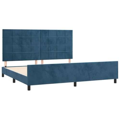 Okvir za krevet bez madraca tamnoplavi 200x200 cm baršunasti - Tamno plava 200 x 200 cm Blok s kvadratima Cijena